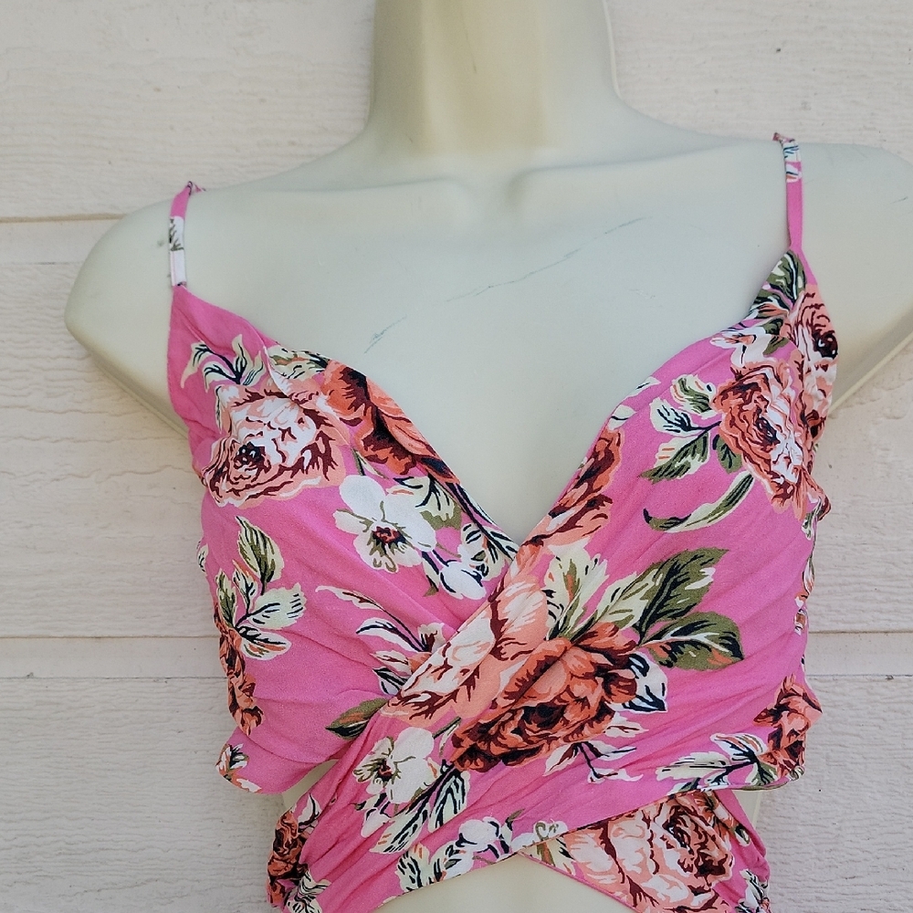 Maaji Womens Lisse Pink Floral Print Maxi Dress Size S - Picture 3 of 8